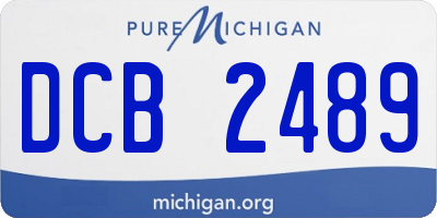 MI license plate DCB2489