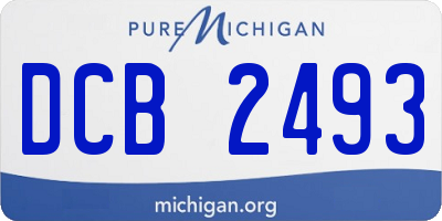 MI license plate DCB2493