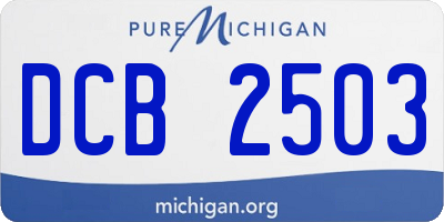 MI license plate DCB2503