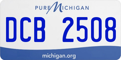 MI license plate DCB2508