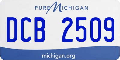 MI license plate DCB2509