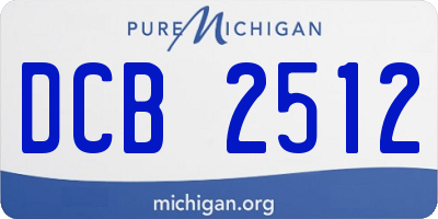 MI license plate DCB2512