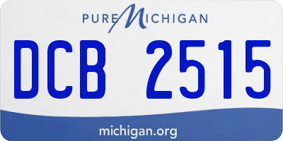 MI license plate DCB2515