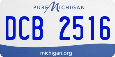 MI license plate DCB2516
