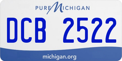 MI license plate DCB2522