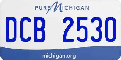 MI license plate DCB2530