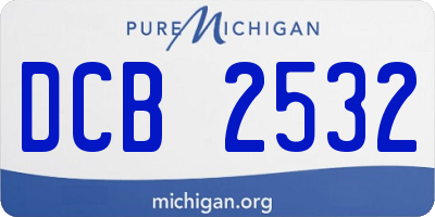 MI license plate DCB2532