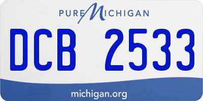 MI license plate DCB2533