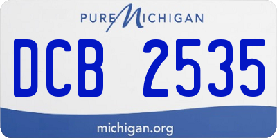 MI license plate DCB2535
