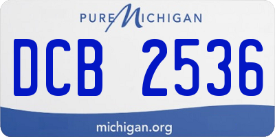 MI license plate DCB2536