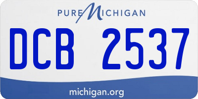 MI license plate DCB2537