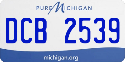 MI license plate DCB2539