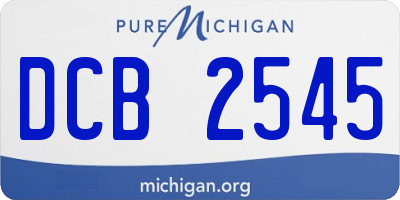MI license plate DCB2545