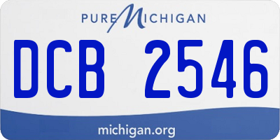 MI license plate DCB2546