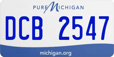 MI license plate DCB2547