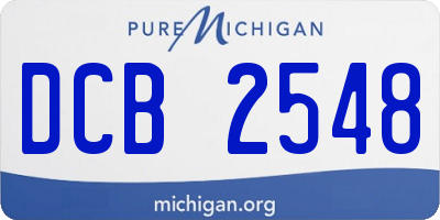 MI license plate DCB2548