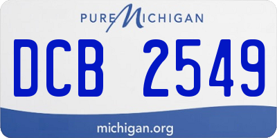 MI license plate DCB2549