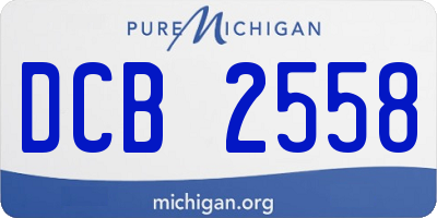MI license plate DCB2558