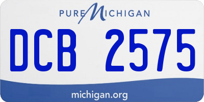 MI license plate DCB2575