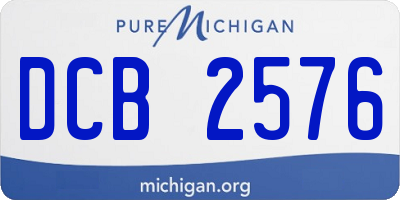 MI license plate DCB2576