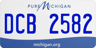 MI license plate DCB2582