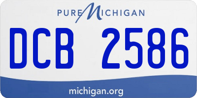 MI license plate DCB2586