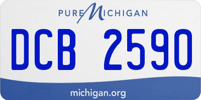 MI license plate DCB2590
