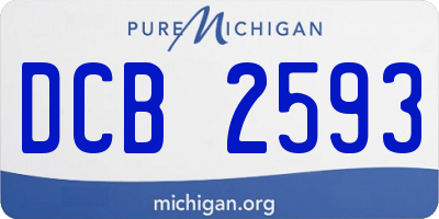 MI license plate DCB2593