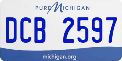 MI license plate DCB2597