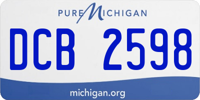 MI license plate DCB2598