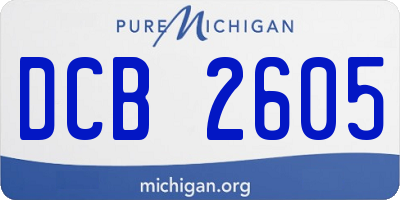 MI license plate DCB2605