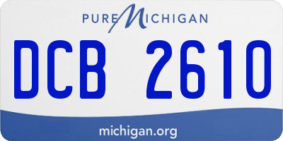 MI license plate DCB2610