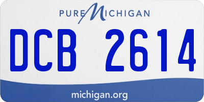 MI license plate DCB2614