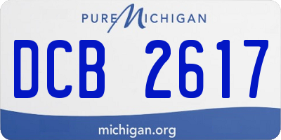MI license plate DCB2617