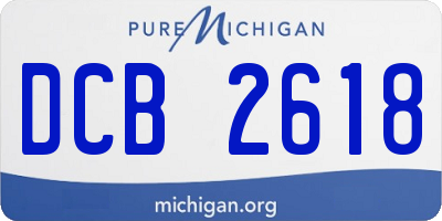 MI license plate DCB2618