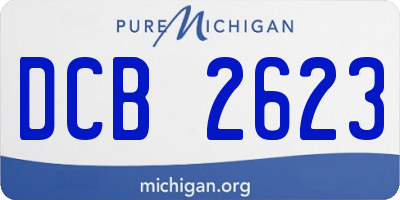 MI license plate DCB2623