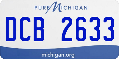 MI license plate DCB2633