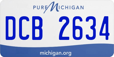 MI license plate DCB2634
