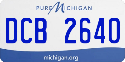 MI license plate DCB2640