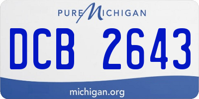 MI license plate DCB2643