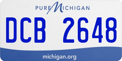 MI license plate DCB2648