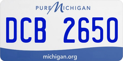 MI license plate DCB2650