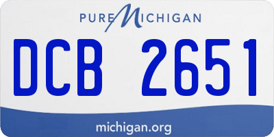 MI license plate DCB2651