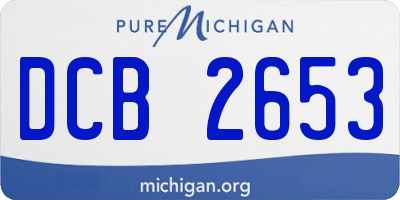 MI license plate DCB2653