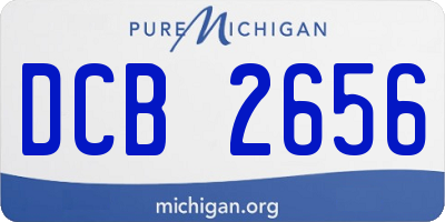 MI license plate DCB2656