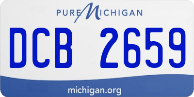 MI license plate DCB2659
