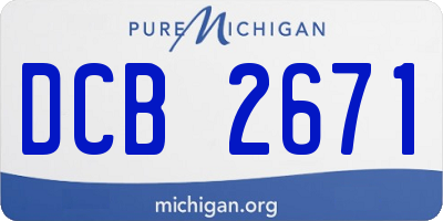 MI license plate DCB2671