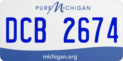 MI license plate DCB2674
