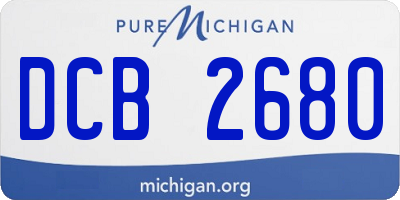 MI license plate DCB2680