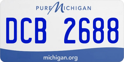 MI license plate DCB2688